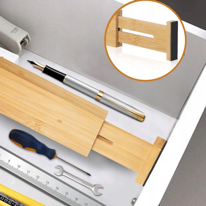 Przegrody do szuflad rozsuwane bambusowe organizer separator
