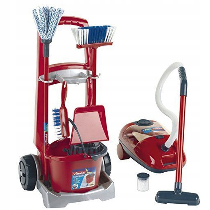 DUŻY ZESTAW DO SPRZĄTANIA ODKURZACZ WÓZEK MOP WIADERKO VILEDA KLEIN