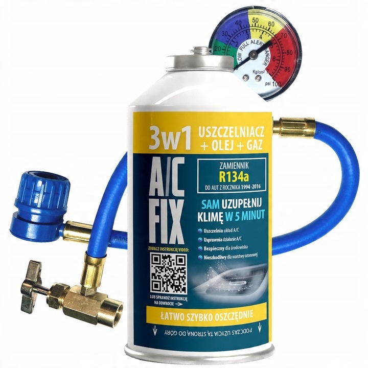 ZESTAW 2xUSZCZELNIACZ GAZ OLEJ KLIMA R134A 3w1+50% PRZEWÓD DUŻA PUSZKA 626g