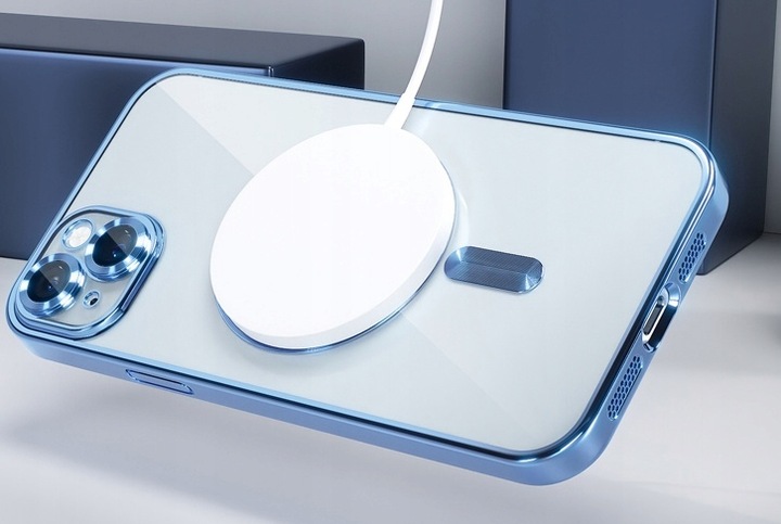 Etui CASE do iPhone 15 WZMACNIANE 360° do MagSafe SILIKONOWE + 2szt SZKŁO