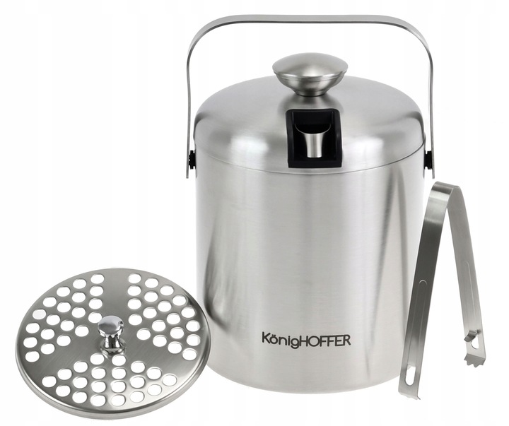 WIADERKO Pojemnik Stalowy na LÓD z Pokrywą 1,3 L COOLER do Lodu +