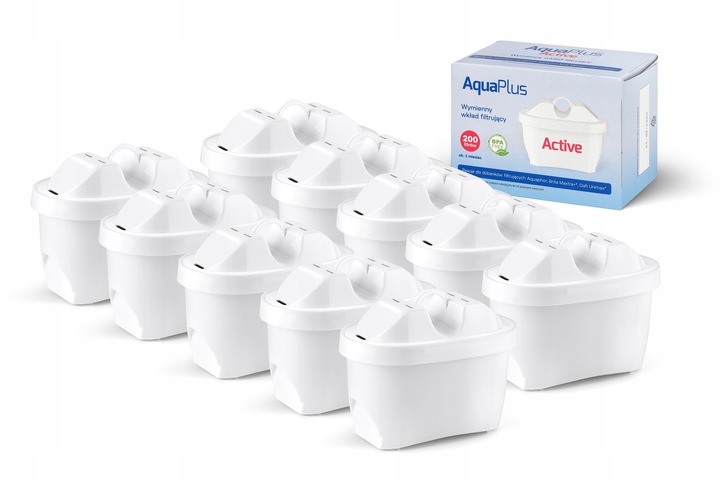 Wkłady filtrujące filtry do wody AquaPlus Active filtr do dzbanka Brita x10
