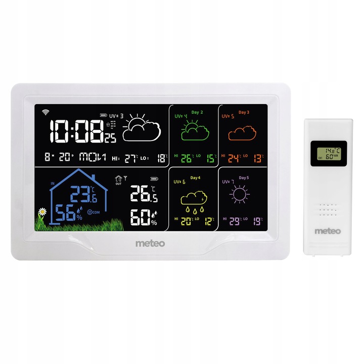 STACJA POGODOWA METEO SP401 WIFI Z PROGNOZĄ POGODY NA 4 DNI