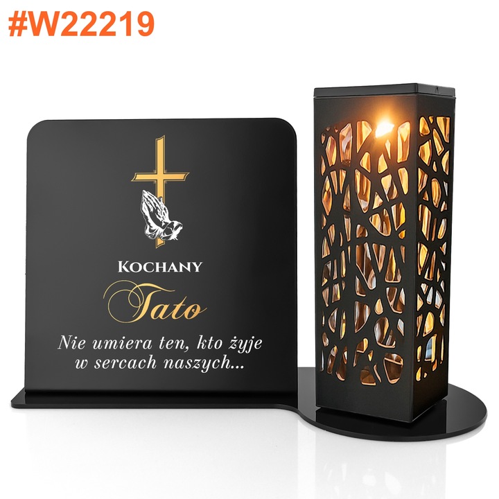 Znicz Solarny Led z Personalizacją na Grób Mamy Taty Babci Dziadka