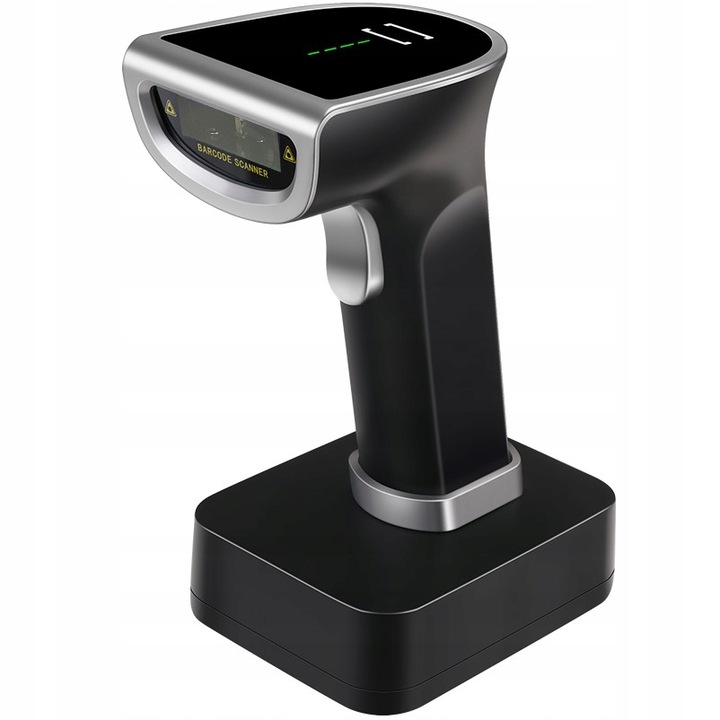 Bezprzewodowy skaner czytnik kodów kreskowych QR 1D 2D z bazą ładującą