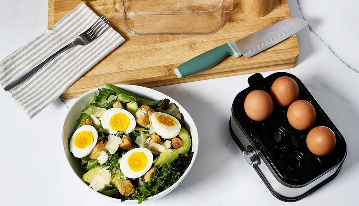 JAJOWAR AUTOMAT DO GOTOWANIA JAJEK OMLETU 6 JAJEK 200W ZESTAW Z MIARKĄ