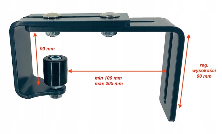 Uchwyt kątownik rolki prowadzącej bramy przesuwnej ocynk+lakier