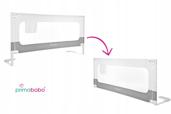 PRIMABOBO Barierka do łózka VELVO 140cm, osłona ochronna dla dzieci