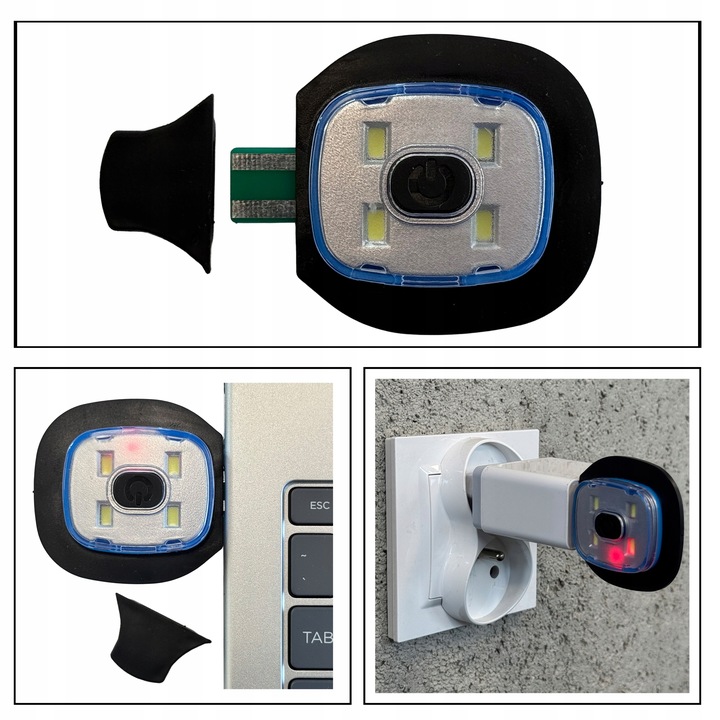 CZAPKA MĘSKA ZIMOWA ROBOCZA Z LATARKĄ LED WYWIJANA DWUWARSTWOWA