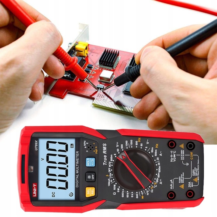UNIWERSALNY MULTIMETR CYFROWY MIERNIK PRĄDU UT89X TRUE RMS TERMOSONDA