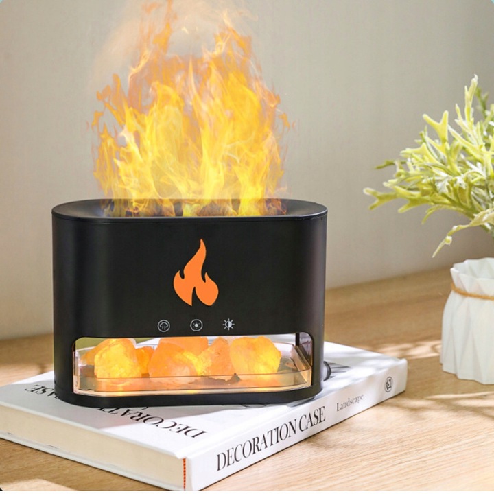 NAWILŻACZ POWIETRZA DYFUZOR KOMINEK LAMPKA NOCNA LED EFEKT PŁOMIENIA +