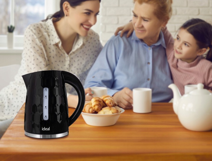 CZAJNIK ELEKTRYCZNY BEZPRZEWODOWY IDEAL CICHY ENERGOOSZCZĘDNY Czarny
