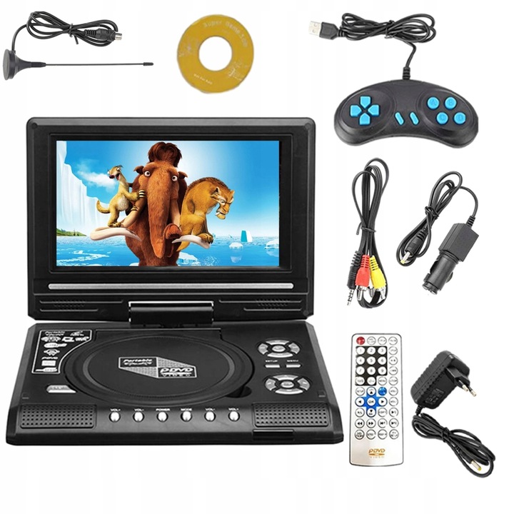 PRZENOŚNY ODTWARZACZ DVD O PRZEKĄTNEJ 7,8 CALA. ODTWARZACZ CD 800 MAH