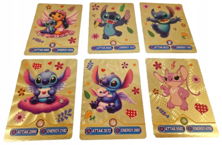 LILO I STITCH ZESTAW 4w1 ZŁOTE CZARNE SREBRNE TĘCZOWE / KOLOROWE 220 sztuk