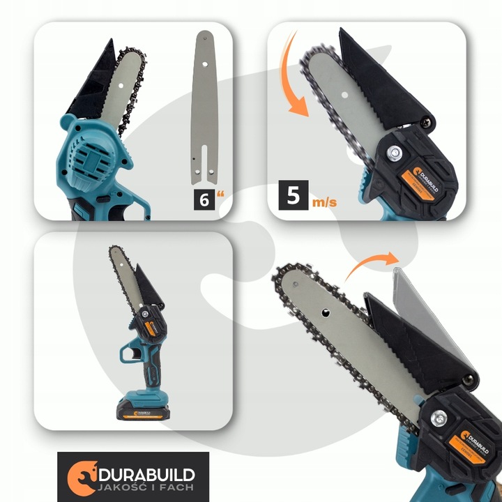 PIŁA ŁAŃCUCHOWA AKUMULATOROWA 6” 2xAKU 21V PILARKA GAŁĘZIÓWKA DUŻY