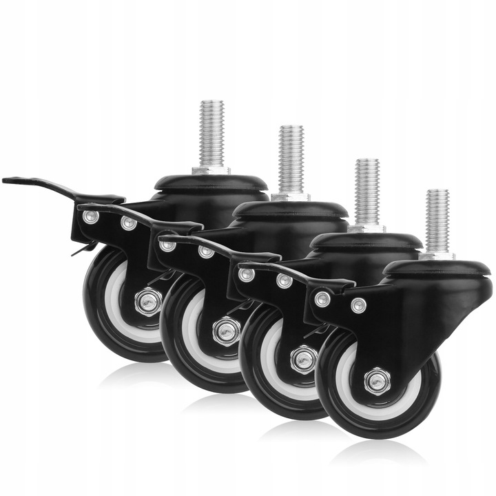 ZESTAW JEZDNY KÓŁKA OBROTOWE 50mm KOŁA MEBLOWE ŚRUBA M8 4szt Z