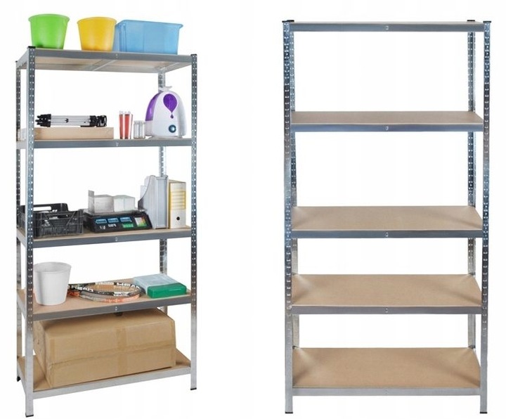 Regał metalowy ocynkowany wciskany 180x90x40 cm, 5 półek 875kg