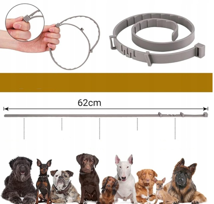 Obroża dla psa na kleszcze i pchły 63 cm – 8 miesięcy ochrony + GRATIS