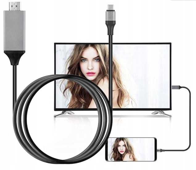 KABEL PRZEWÓD ADAPTER PRZEJŚCIÓWKA USB-C 3.1 TYP C DO HDMI 4K MHL 200cm TV