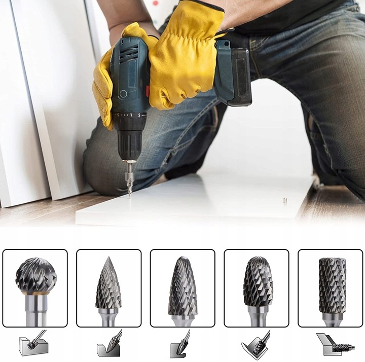 FREZY TRZPIENIOWE DO METALU DREWNA RZEŹBIENIA WĘGLIK WOLFRAMU PILNIKI