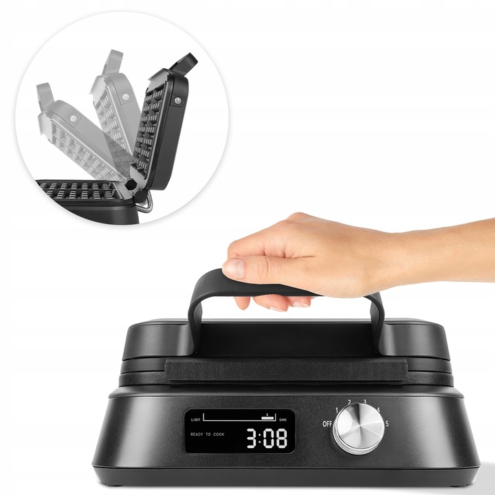 GOFROWNICA DUŻE GOFRY REGULACJA TEMPERATURY DŹWIĘK MOCNA 2200W