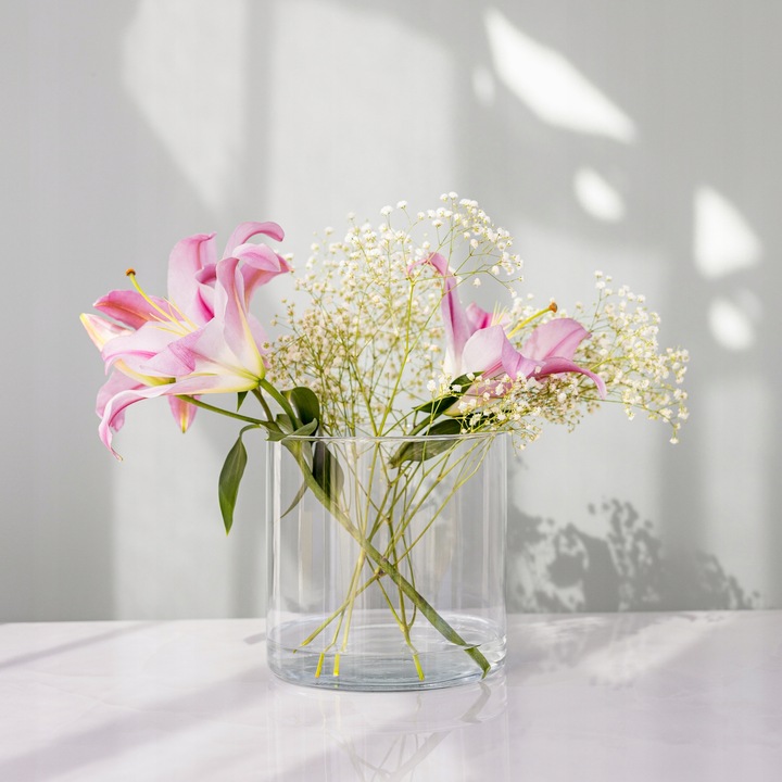 Wazon ŚWIECZNIK Lampion Cylinder 19 cm POJEMNIK Na Kompozycje