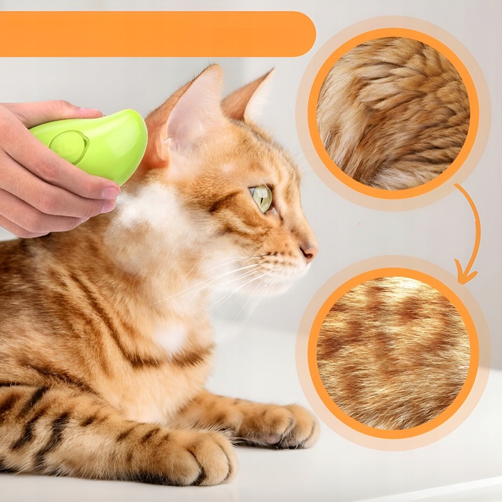 SZCZOTKA PAROWA DLA KOTA PSA ZWIERZĄT MASAŻER GRZEBIEŃ ELEKTRYCZNY SIERŚĆ