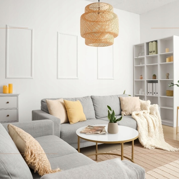 Lampa wisząca BOHO bambusowa czarna 38cm TH06