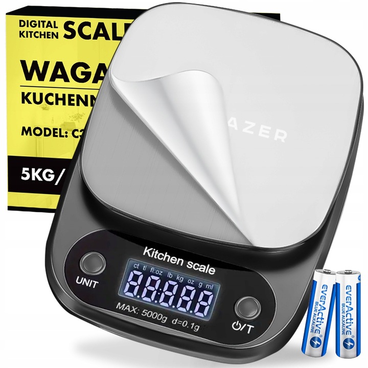 WAGA KUCHENNA ELEKTRONICZNA PRECYZYJNA LCD DIETETYCZNA + BATERIE