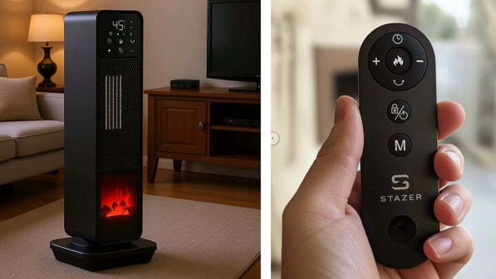 Termowentylator farelka nagrzewnica elektryczna kolumnowy kominek +