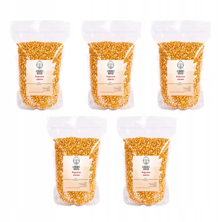 POPCORN KUKURYDZA DO PRAŻENIA 5 kg ZIARNO BEZ SOLI BEZ GMO 5000 g