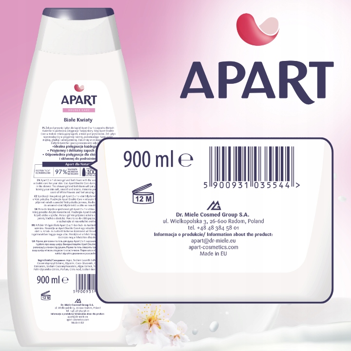 Apart nawilżający żel pod prysznic i Płyn do kąpieli 2w1 MIX Zestaw