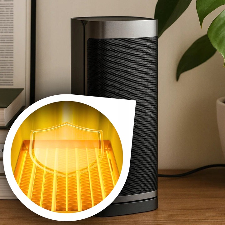 Termowentylator Farelka Cichy 2000W + Timer 4 Tryby Energooszczędny