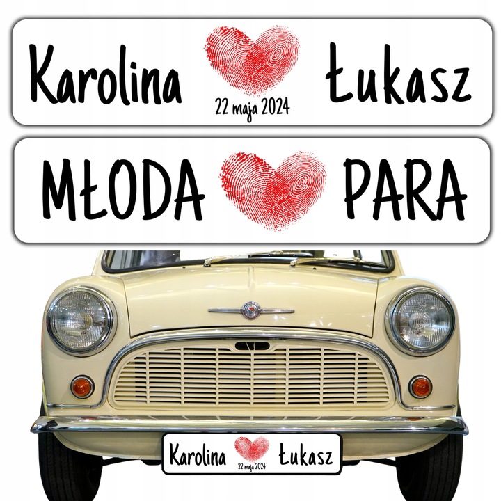 TABLICE ŚLUBNE do AUTA na WESELE OZDOBNE TABLICE do RAMEK