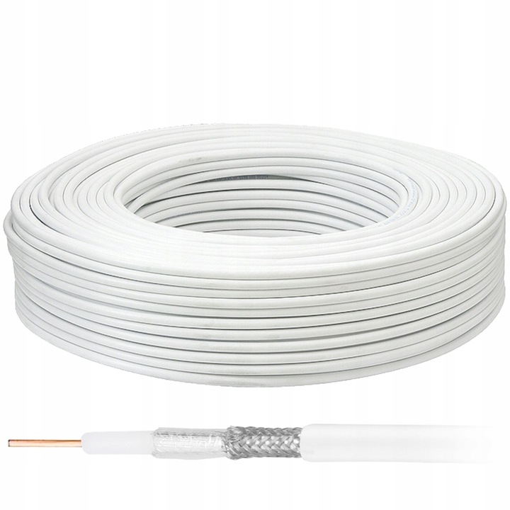 KABEL KONCENTRYCZNY KONCENTRYK ANTENOWY 4K GRUBY PRZEWÓD RG6 6,8MM 25M
