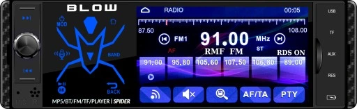 RADIO SAMOCHODOWE 1-DIN BLUETOOTH USB SD AUX DOTYK 4" MIKROFON PILOT ZESTAW