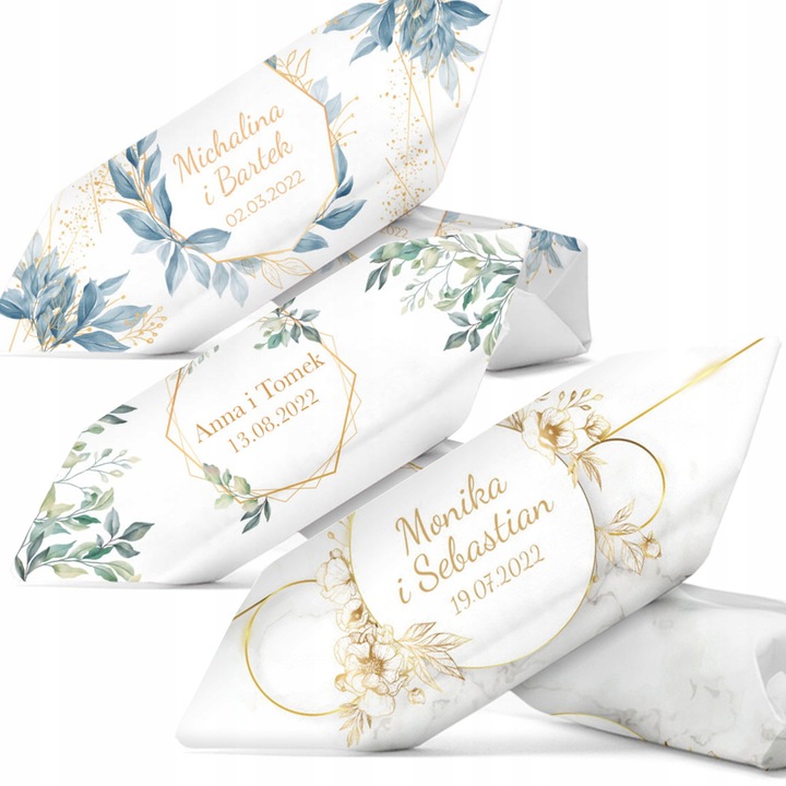 KRÓWKI PERSONALIZOWANE WESELE ŚLUB ROCZNICA 1 KG Podziękowanie dla Gości