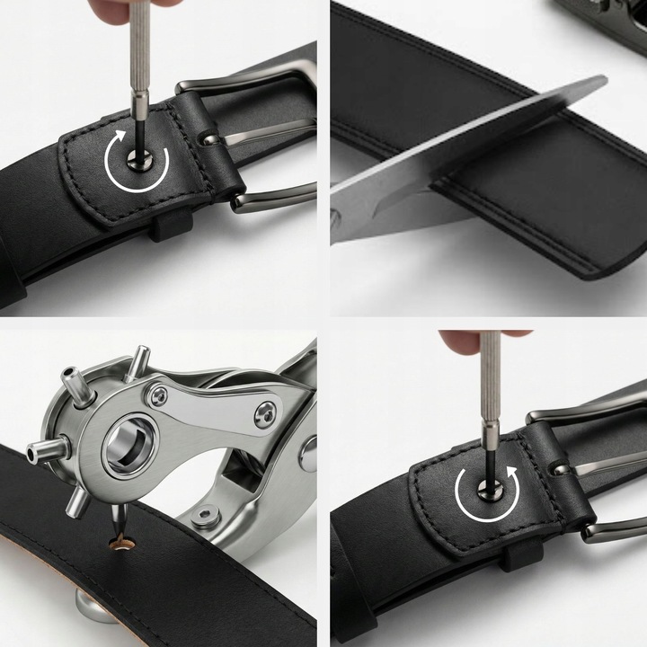 Pasek skórzany męski CZARNY do spodni SZEROKI skóra naturalna ZAGATTO