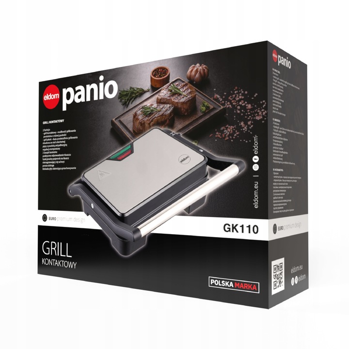 Grill elektryczny opiekacz do kanapek pannini rozkładany GK110 Eldom