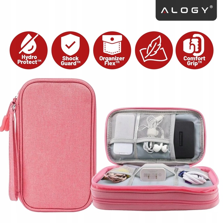 ORGANIZER PODRÓŻNY TORBA ETUI NA KABLE I ŁADOWARKI , DYSK , POWER BANK