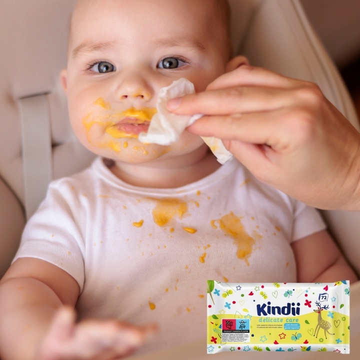 10x Chusteczki Nawilżane Kindii Delicate Care dla Niemowląt 72 szt.