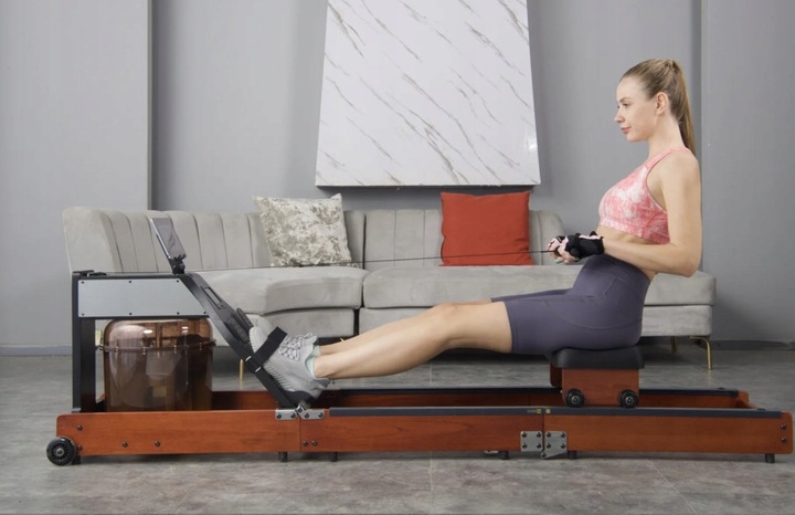 Kingsmith WR1 brązowy wioslarz wodny Bluetooth Fit Android iOS LCD Drewno