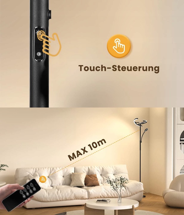 LED Lampa Stojąca Podłogowa Do Salonu 20W+7WPółokrągły kształt 175CM