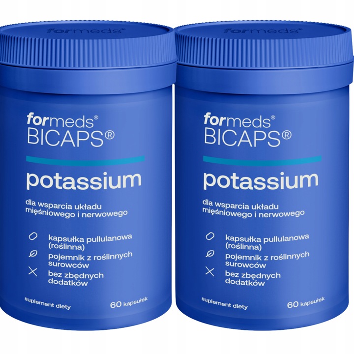 Cytrynian potasu BICAPS potassium - ForMeds Potas - 2x60 kapsułek