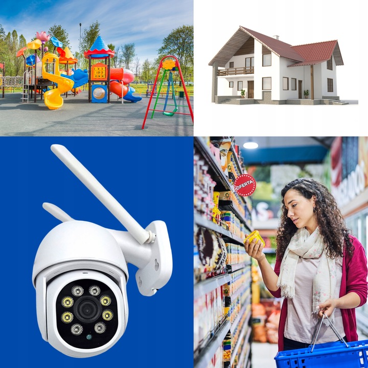 Zewnętrzna Kamera WIFI Obrotowa 1080p POLSKA APLIKACJA ŚLEDZENIE FULL HD SD