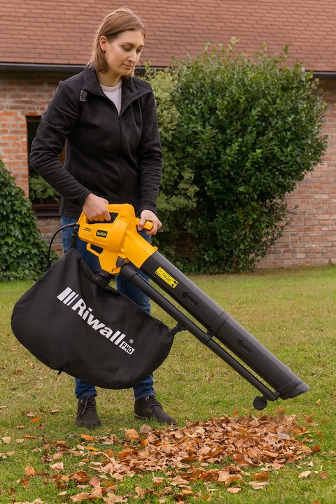 Elektryczna dmuchawa odkurzacz do liści 45L Riwall REBV3200E