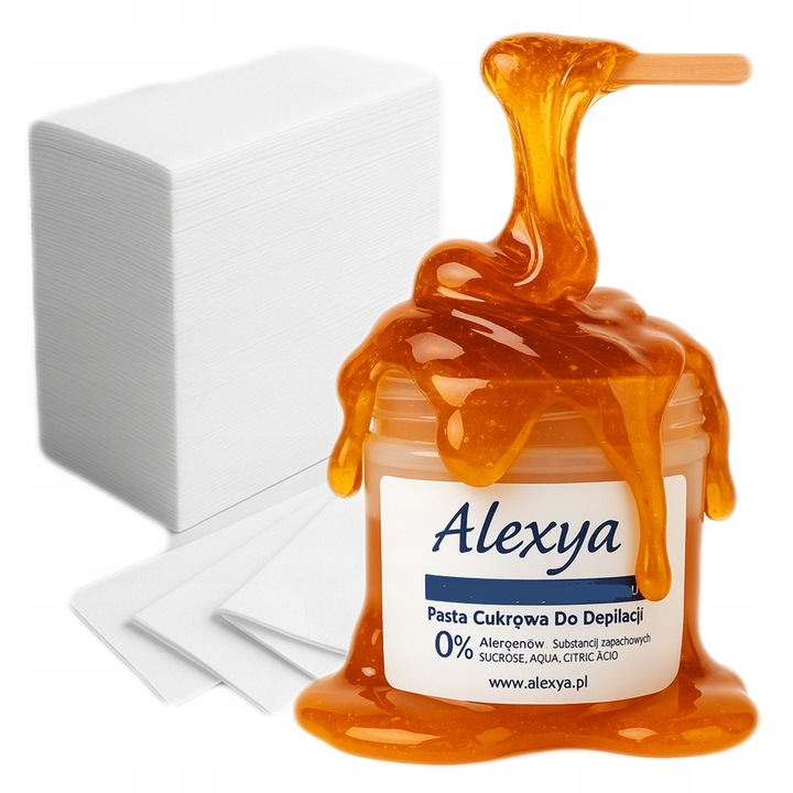 Pasta Cukrowa do depilacji + Paski + Puder lepszy chwyt MNIEJ BÓLU