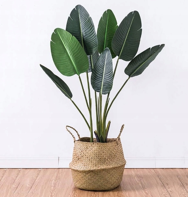 DUŻY KOSZ Z TRAWY MORSKIEJ PLECIONY WIKLINOWY OSŁONKA NA DONICĘ DO