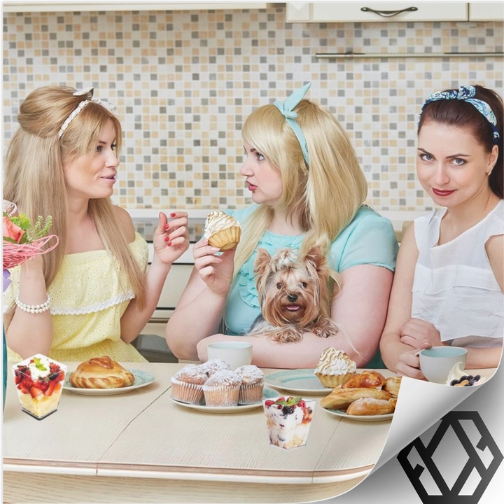 KUBEK PUCHARKI NA PRZEKĄSKI DESERY 120ml 50szt POJEMNIK NA DESER KWADRATOWY