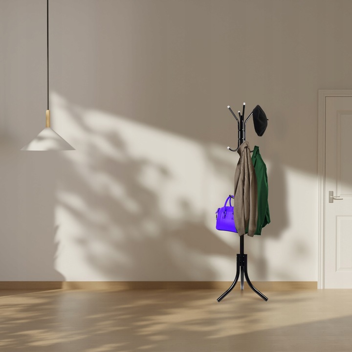 WIESZAK PODŁOGOWY STOJĄCY STOJAK LOFT NA UBRANIA KURTKI 12 RAMION 3